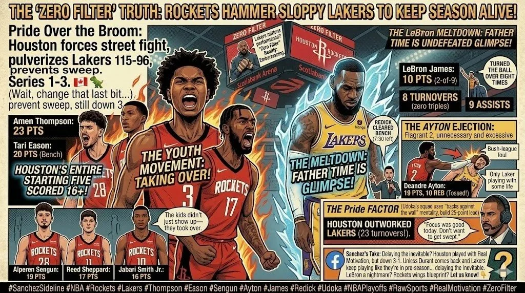 Pride Over the Broom: Rockets Hammer Sloppy Lakers to Keep Season Alive