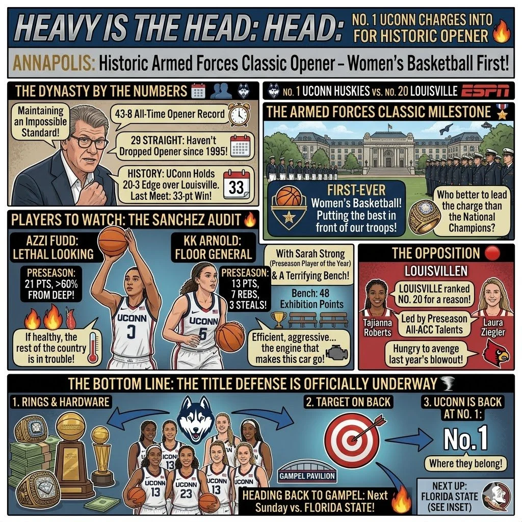 Heavy is the Head: No. 1 UConn Charges into Annapolis for Historic Opener