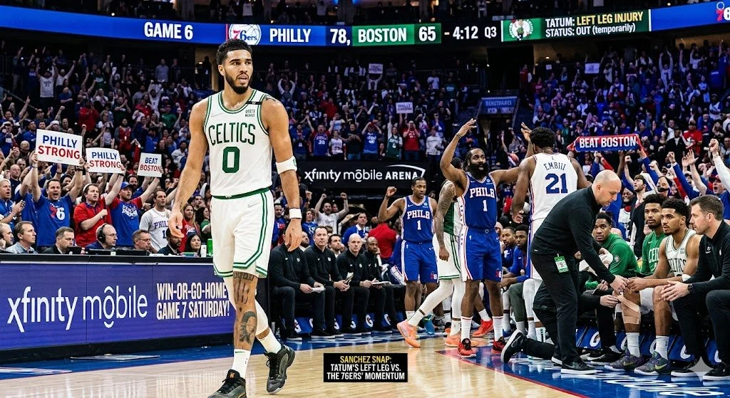 Sanchez Snap 🔥: Tatum’s Left Leg vs. The 76ers’ Momentum