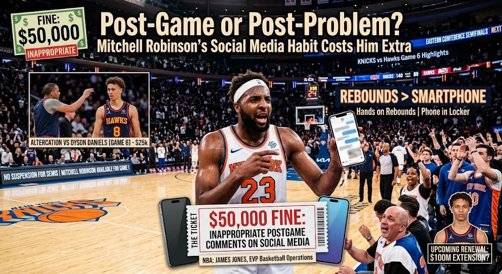 Post-Game or Post-Problem? Mitchell Robinson’s Social Media Habit Costs Him Extra