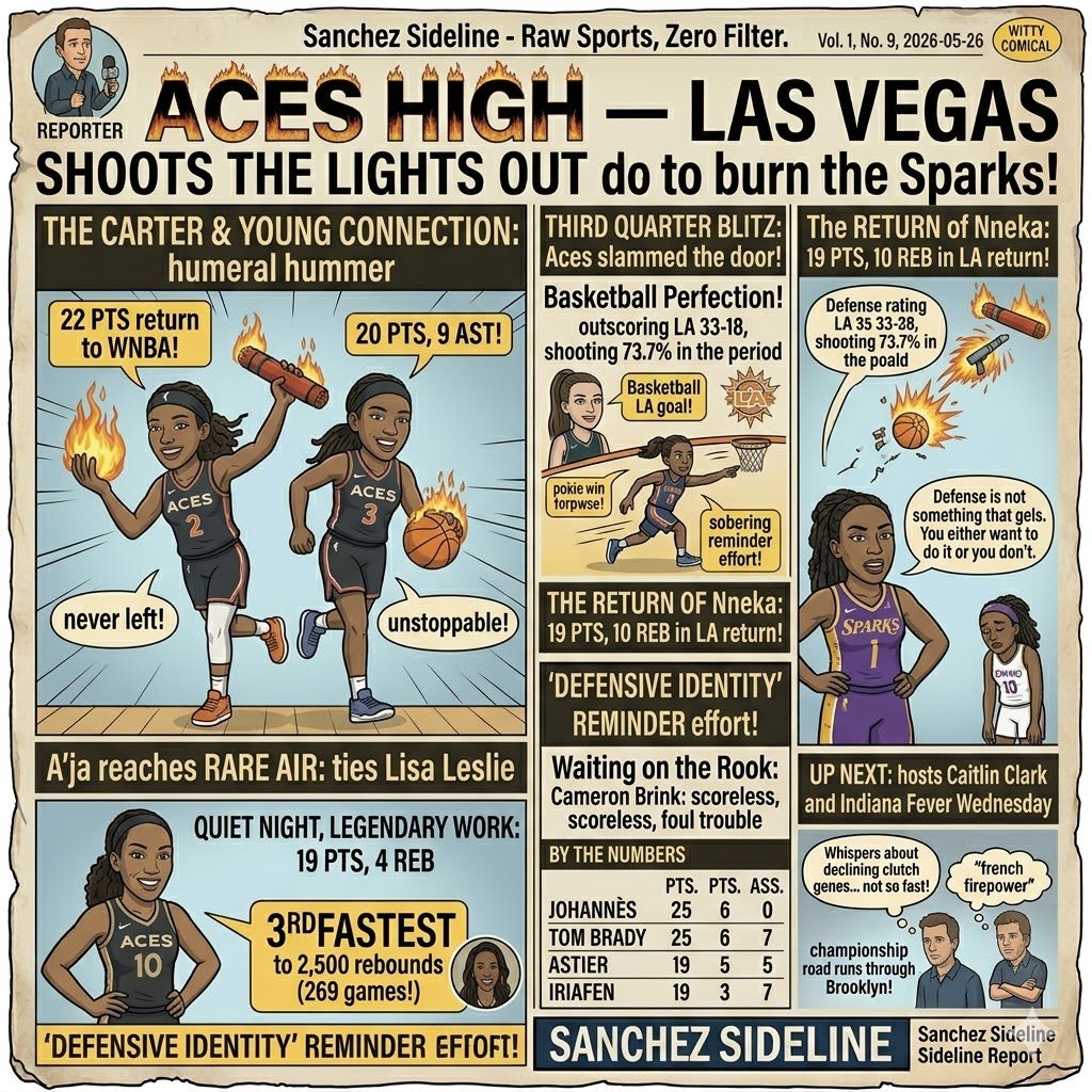 Aces High — Las Vegas Shoots the Lights Out to Burn the Sparks
