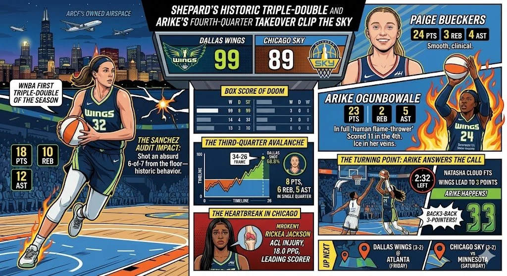 Shepard's Historic Triple-Double and Arike’s Fourth-Quarter Takeover Clip the Sky