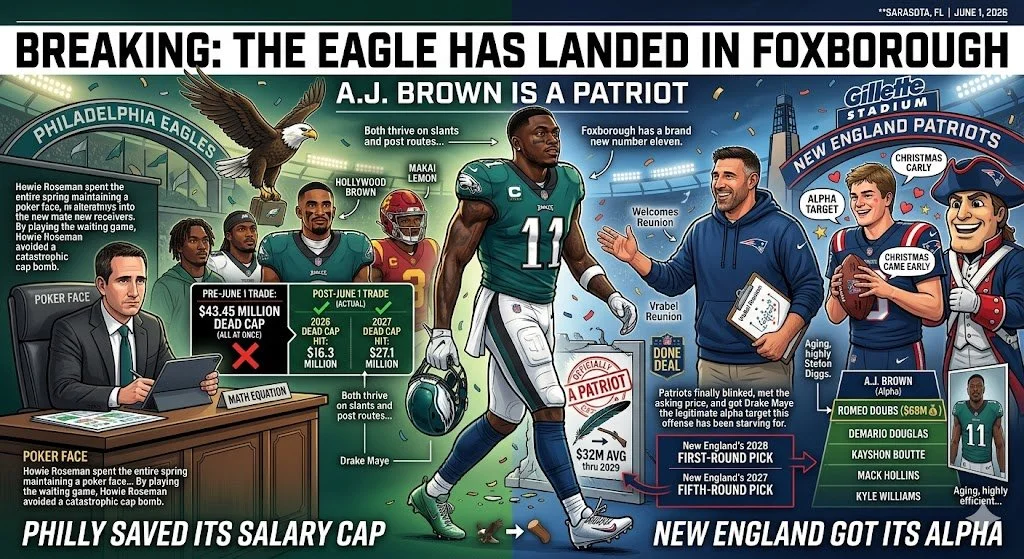 The Eagle Has Landed in Foxborough: A.J. Brown is Officially a Patriot 🦅➡️🪵