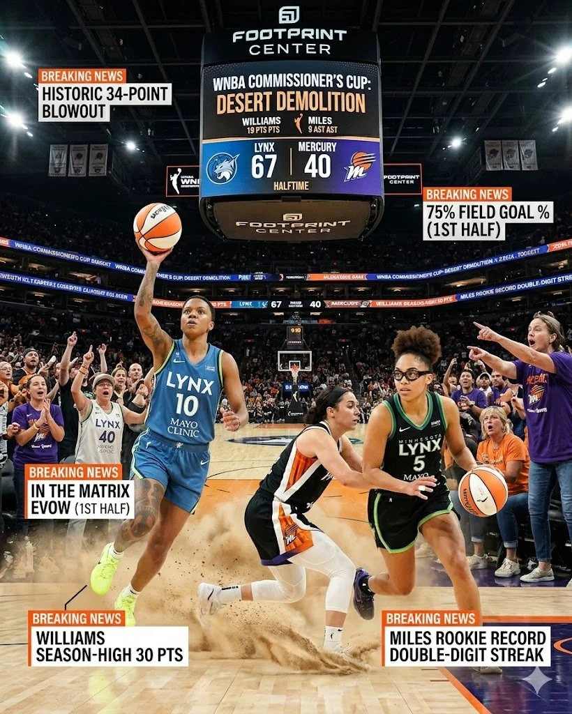 Lynx Turn Footprint Center Into a Track Meet in Historic 34-Point Blowout