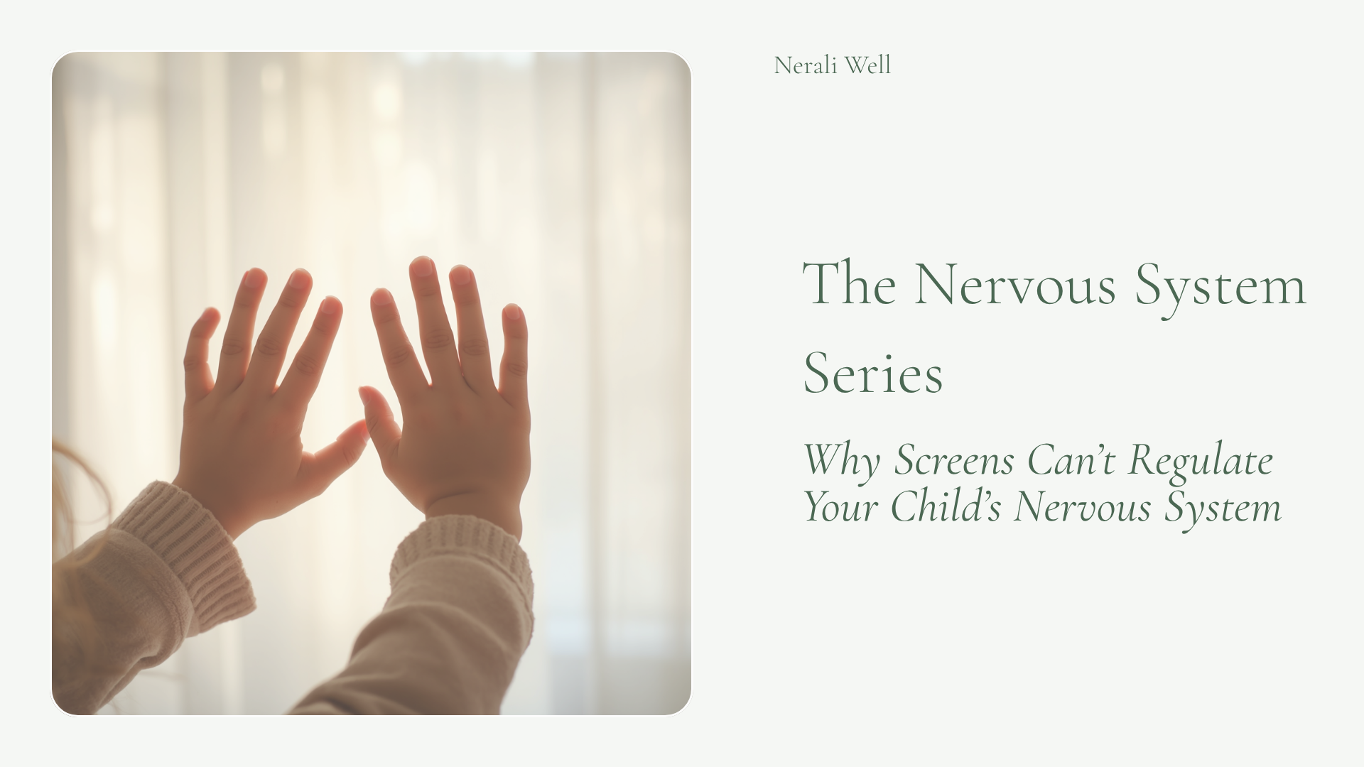       
  
      Why Screens Can't Regulate Your Child's Nervous System      And What Actually Can     You know the moment.    Your child is melting down in the grocery store. Or screaming in the backseat. Or completely falling apart over something th