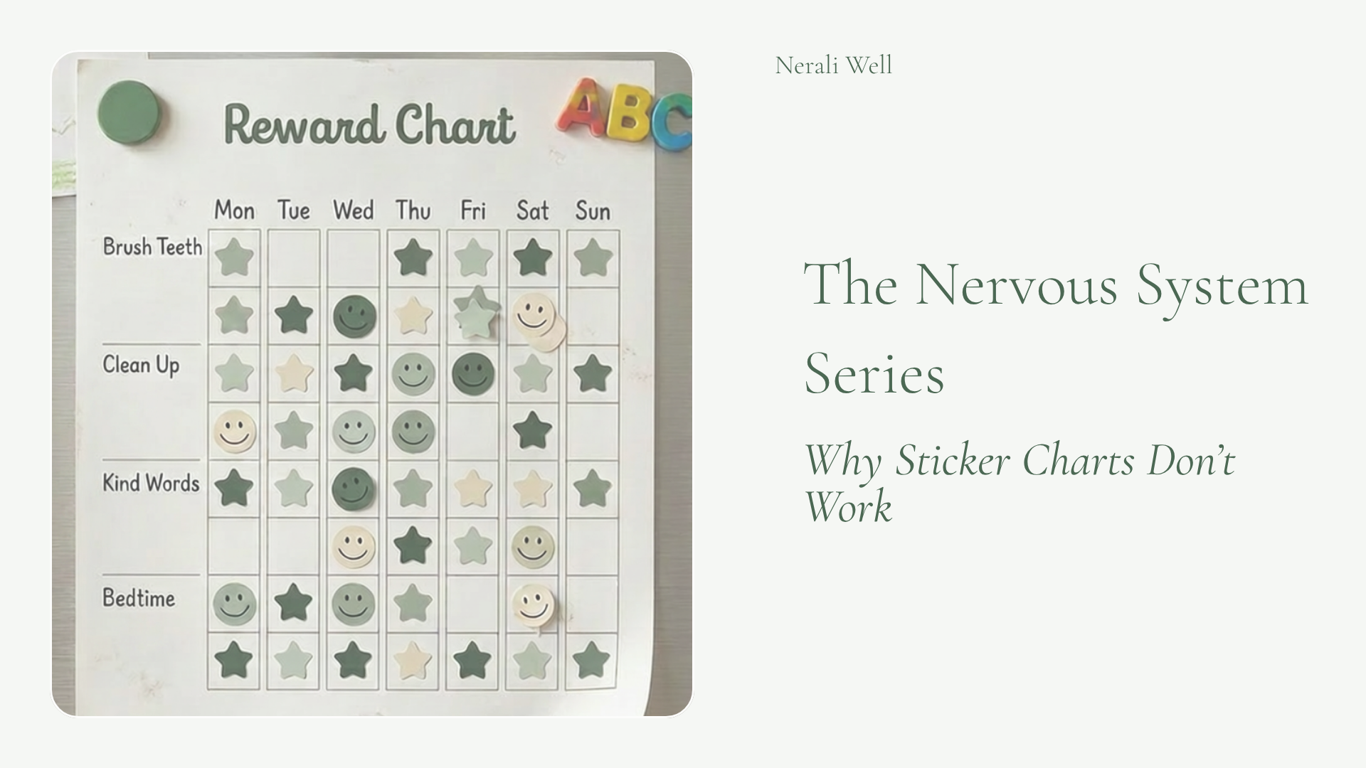       
  
      Why Sticker Charts Do Not Work       And What the Nervous System Actually Needs Instead      If you have ever stood in a craft store buying star stickers with genuine hope, this post is for you.    Sticker charts are one of the most u