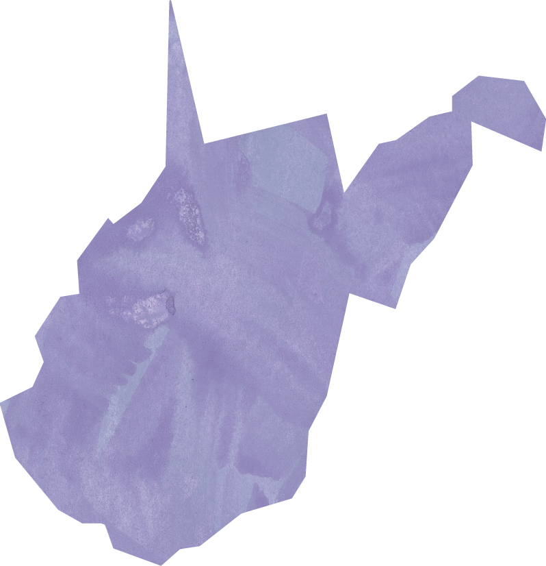An outline of West Virginia