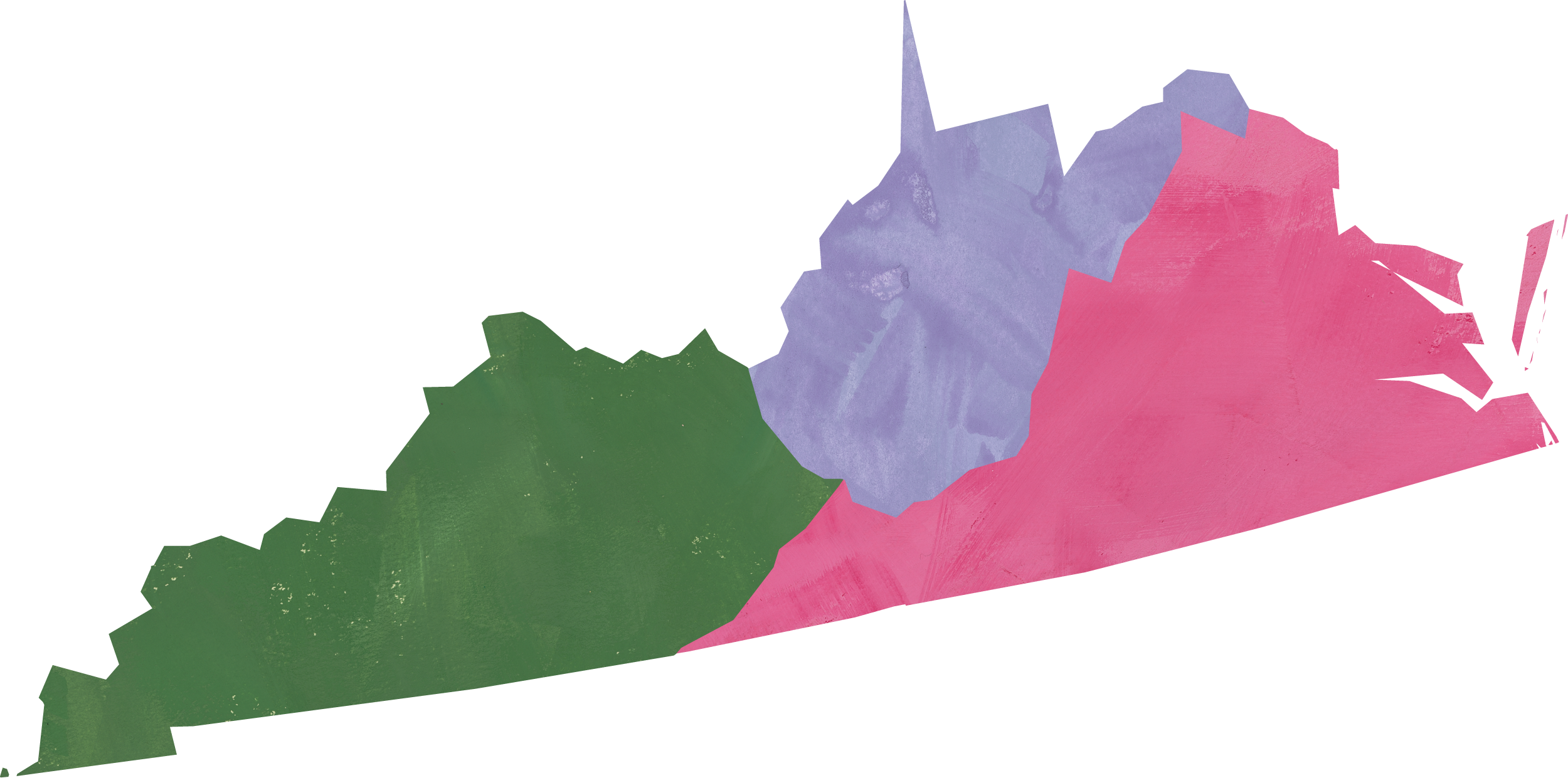 An outline of Kentucky, West Virginia, and Virginia