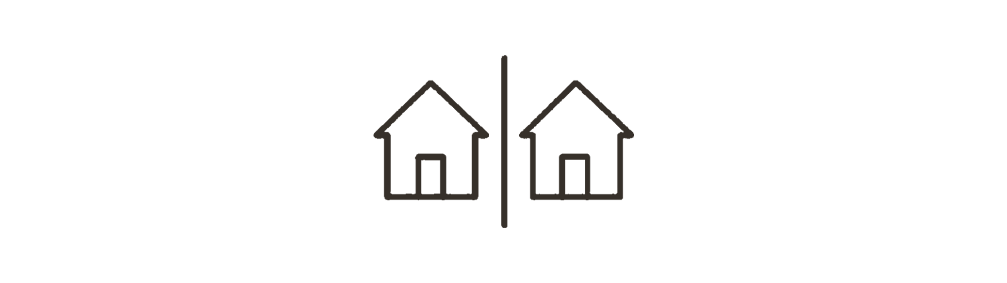 Two houses side by side icon