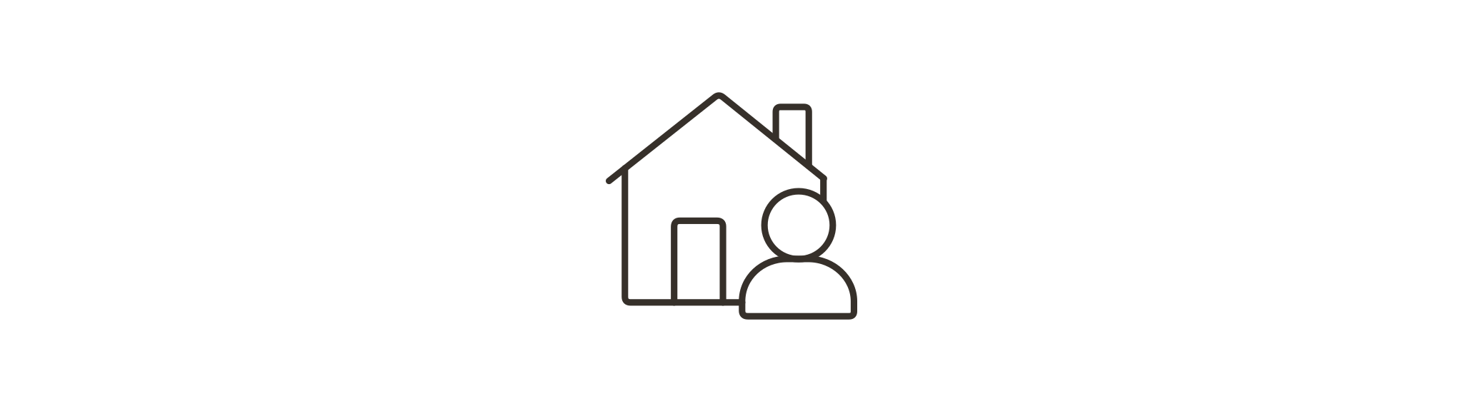 House with a person in front.