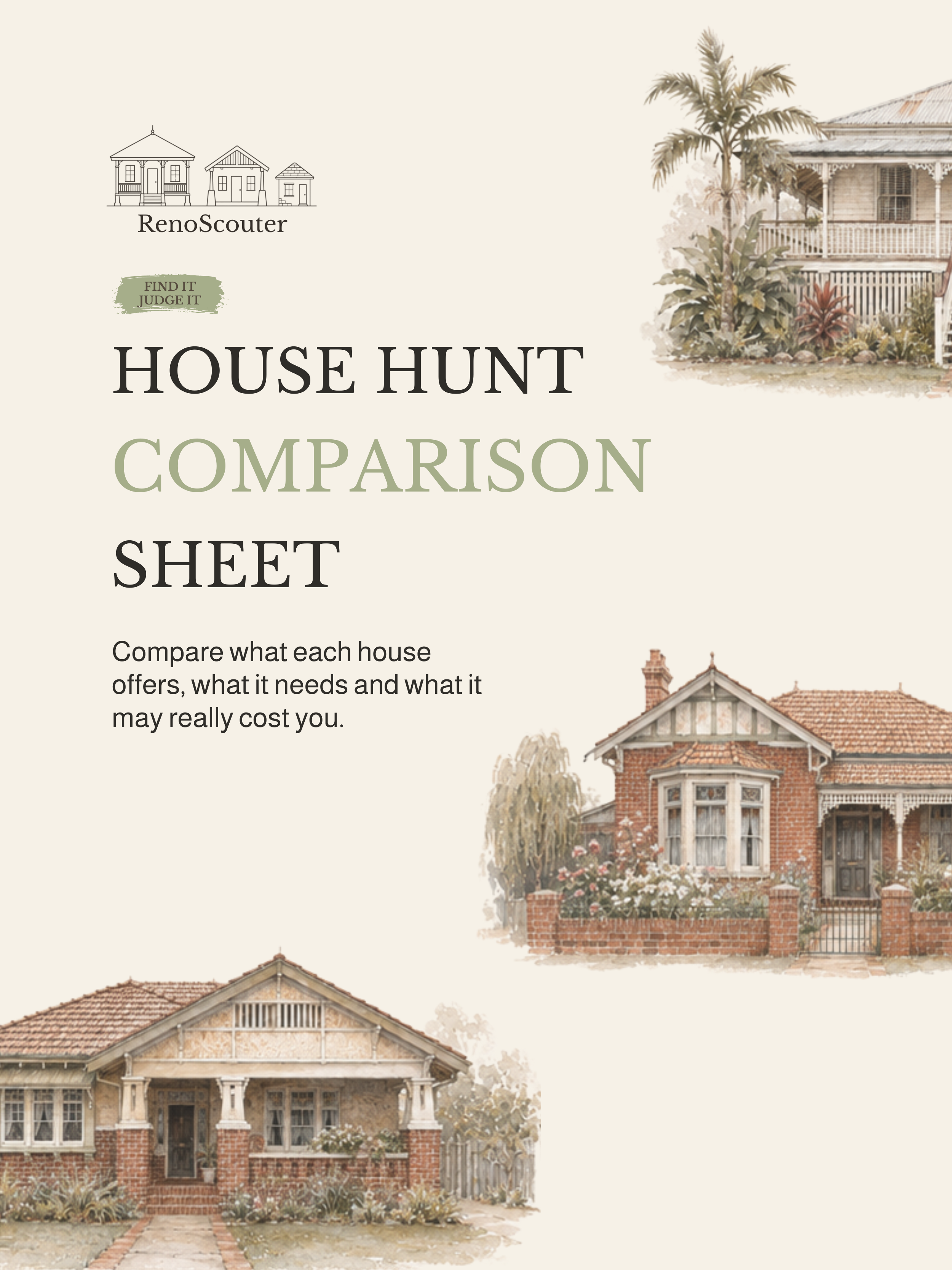 House Hunt Comparison Sheet