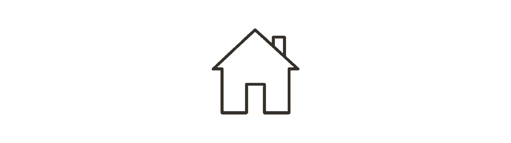 House outline with a front door and chimney.