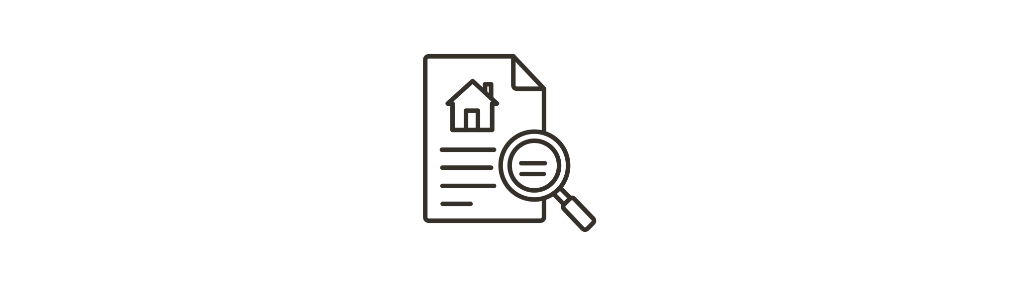Property document with a magnifying glass.