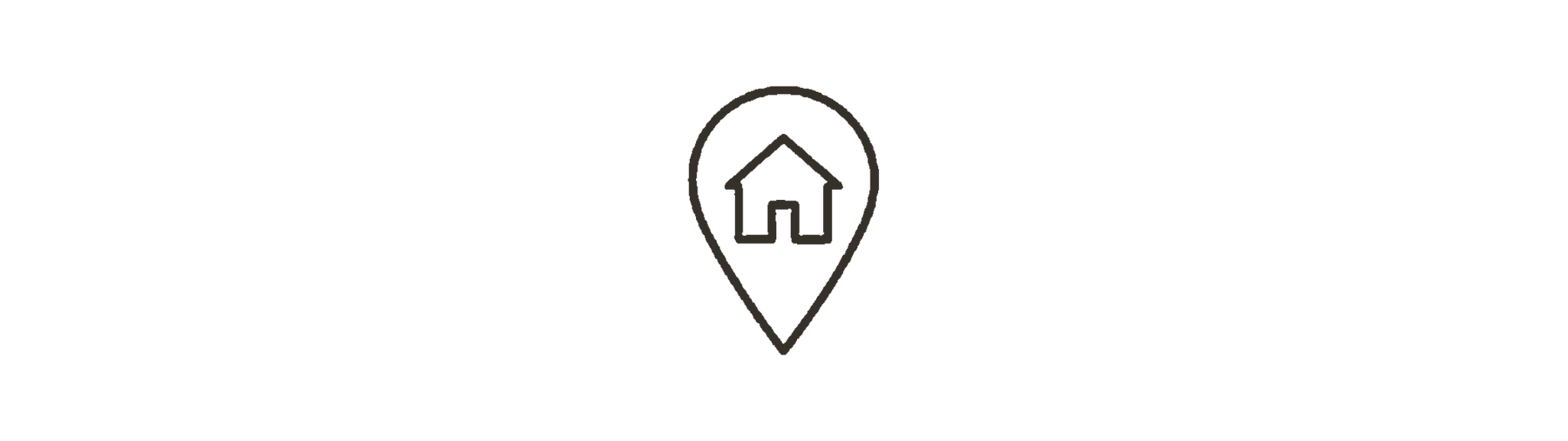 GPS pin with house inside icon