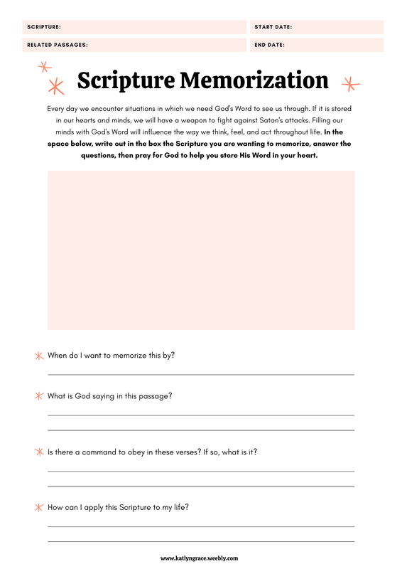 Scripture Memorization Printable