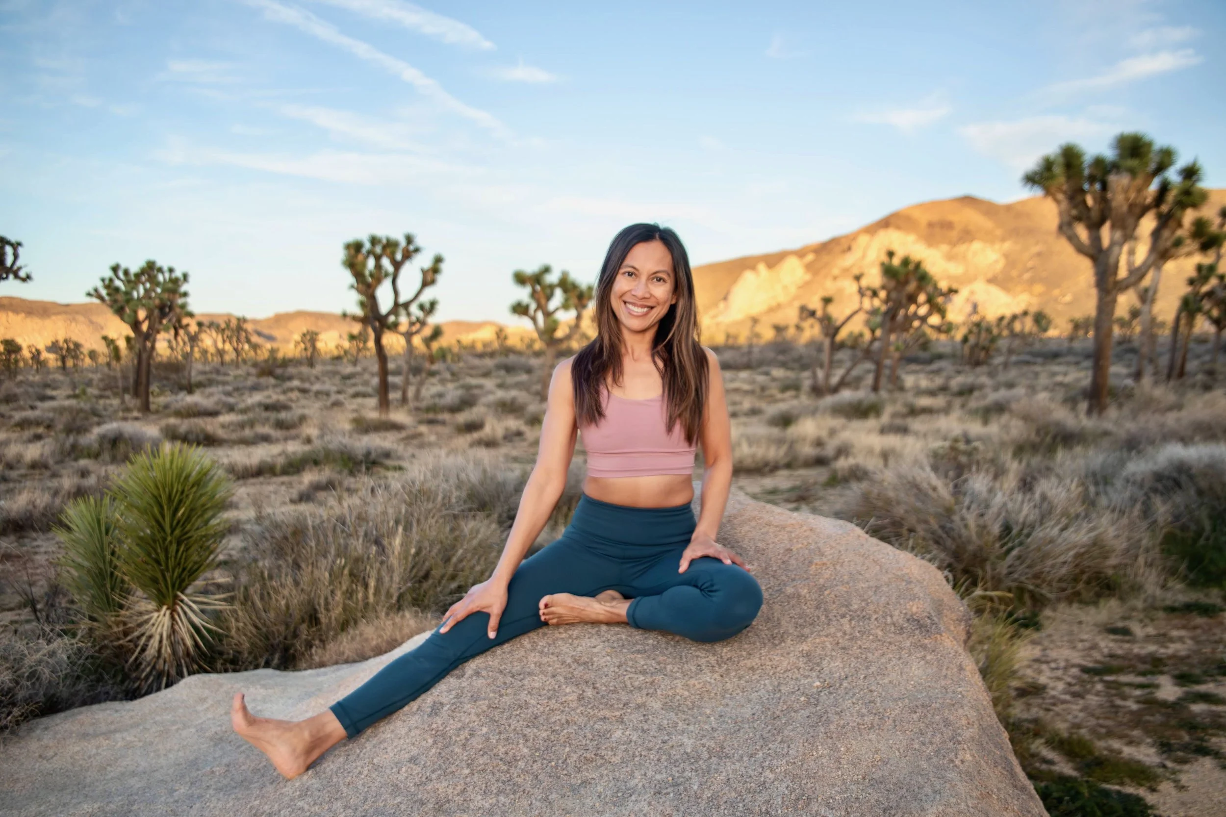 Orange County Yoga teacher portrait outdoors focusing on presence, support, and connection.