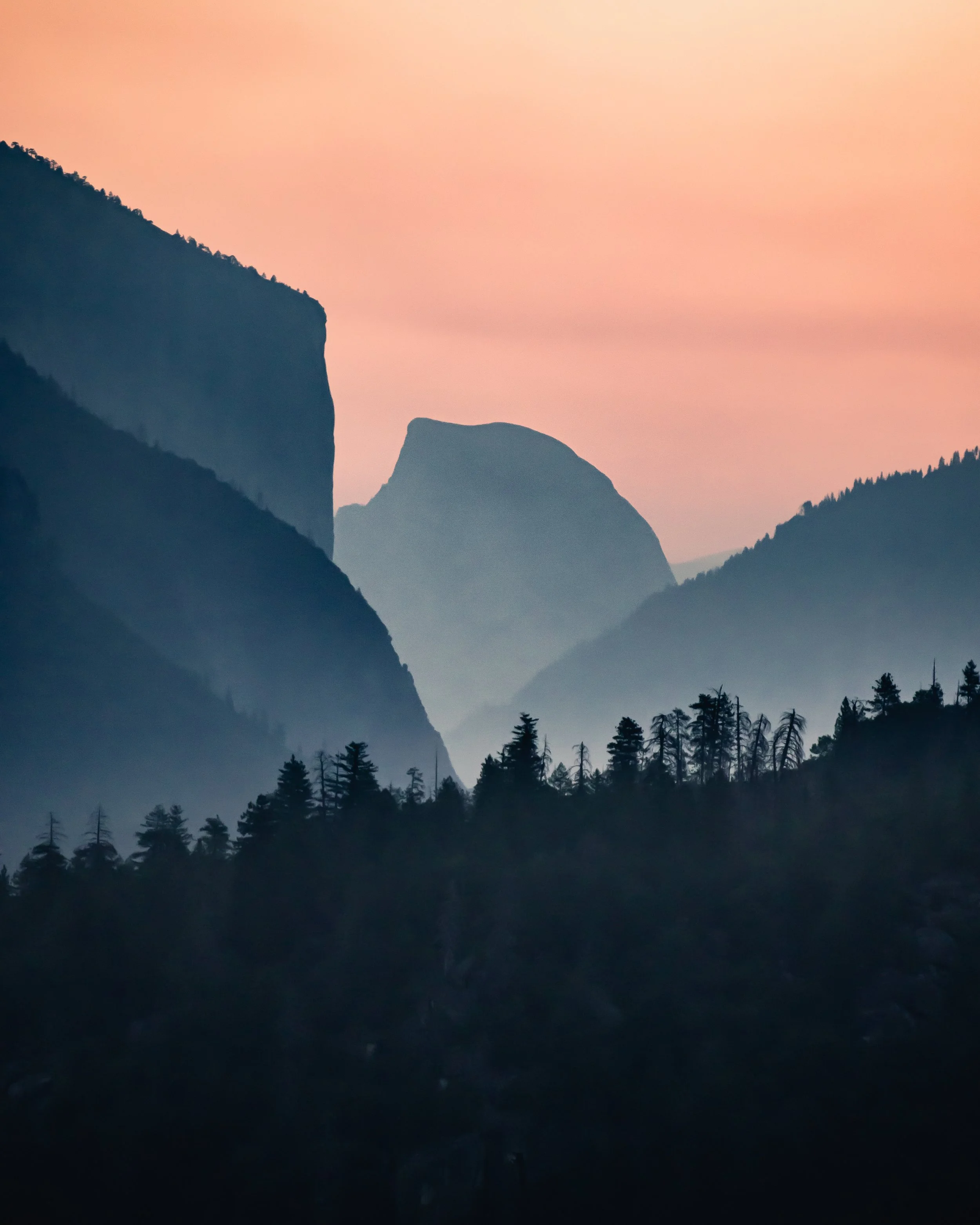 half dome silhouette yosemite national park