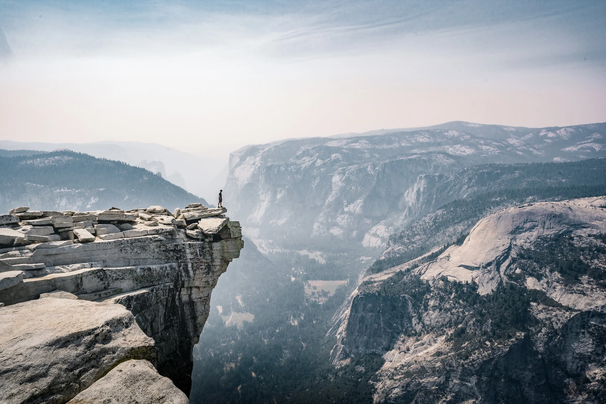 half dome summit peak yosemite valley