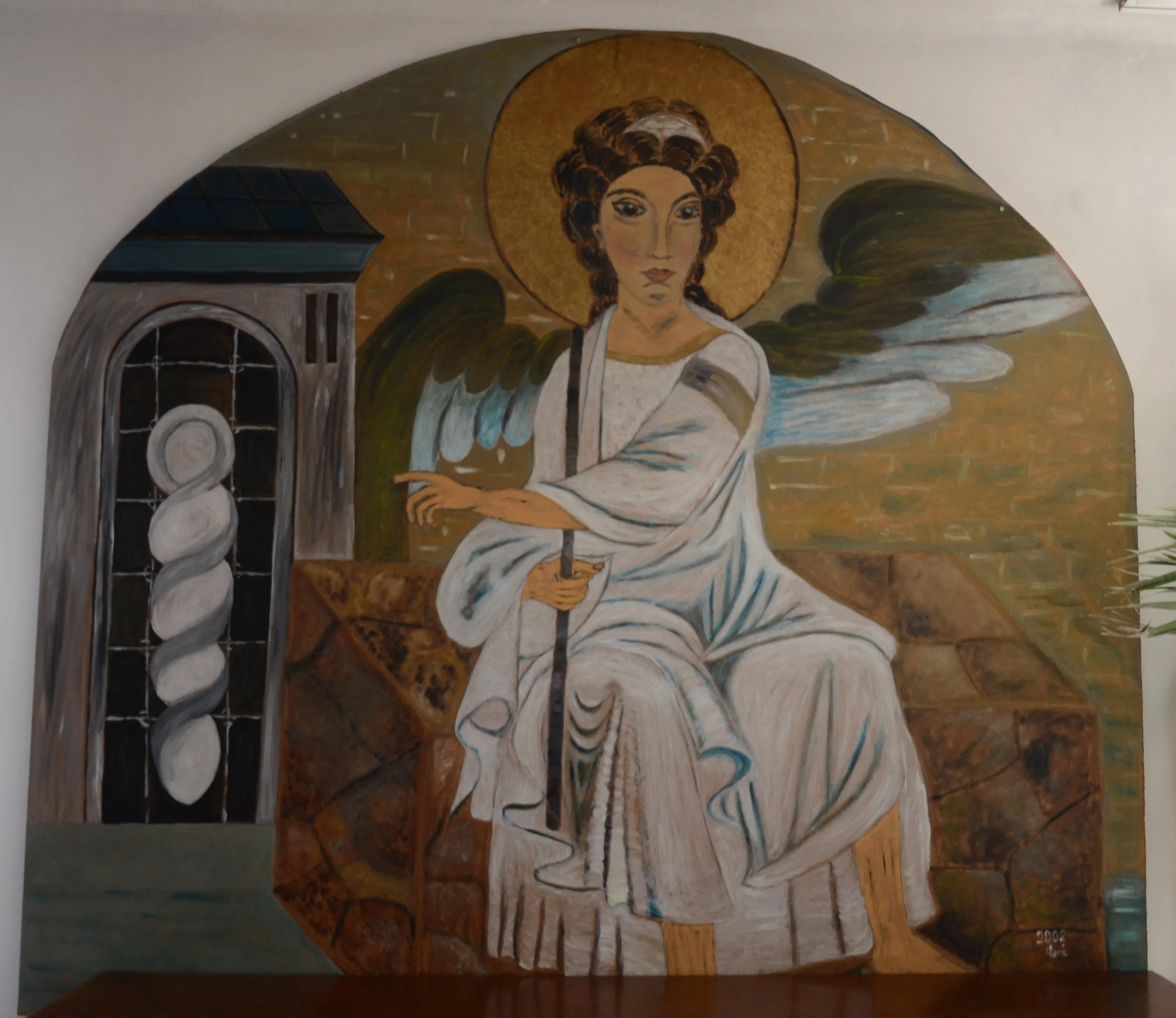 Gábriel arkangyal | 
olaj farostlemezen | 
2002