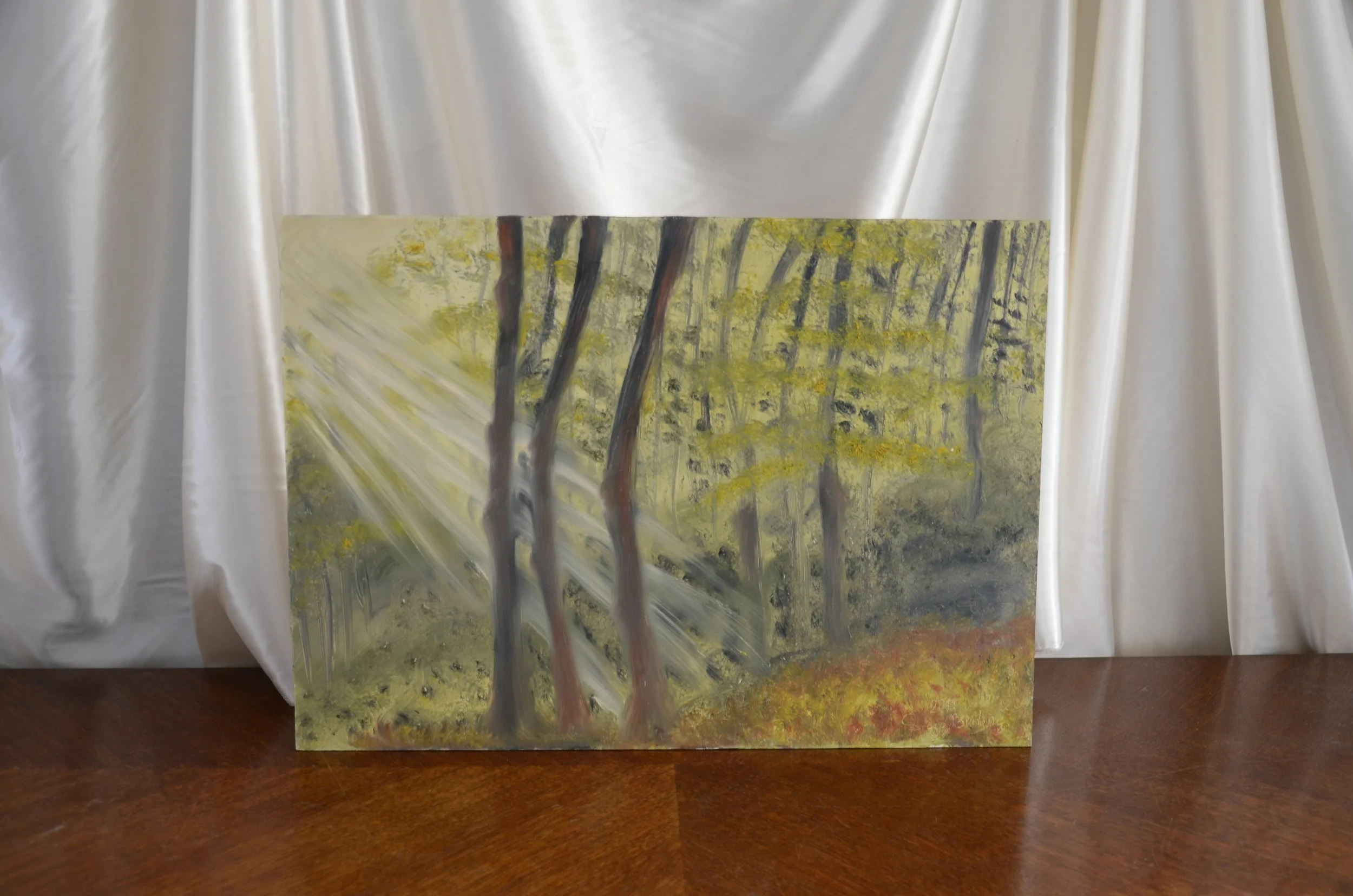 Erdőrészlet II. | olaj farostlemezen | 2011