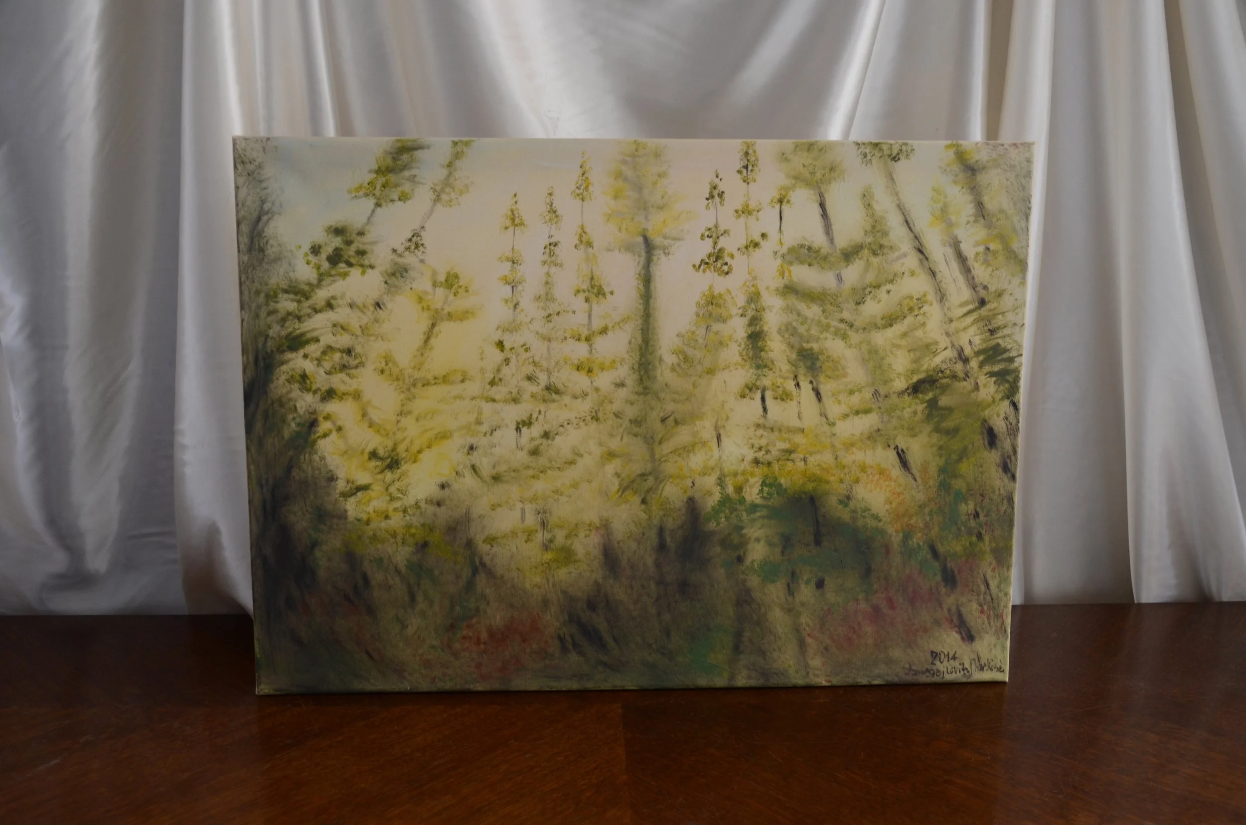 Erdőrészlet III. | olaj vésznon | 2014