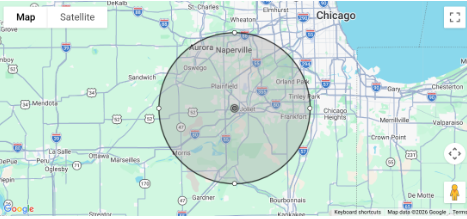 Circuit X Electric Service Area Map – Joliet IL Electrician