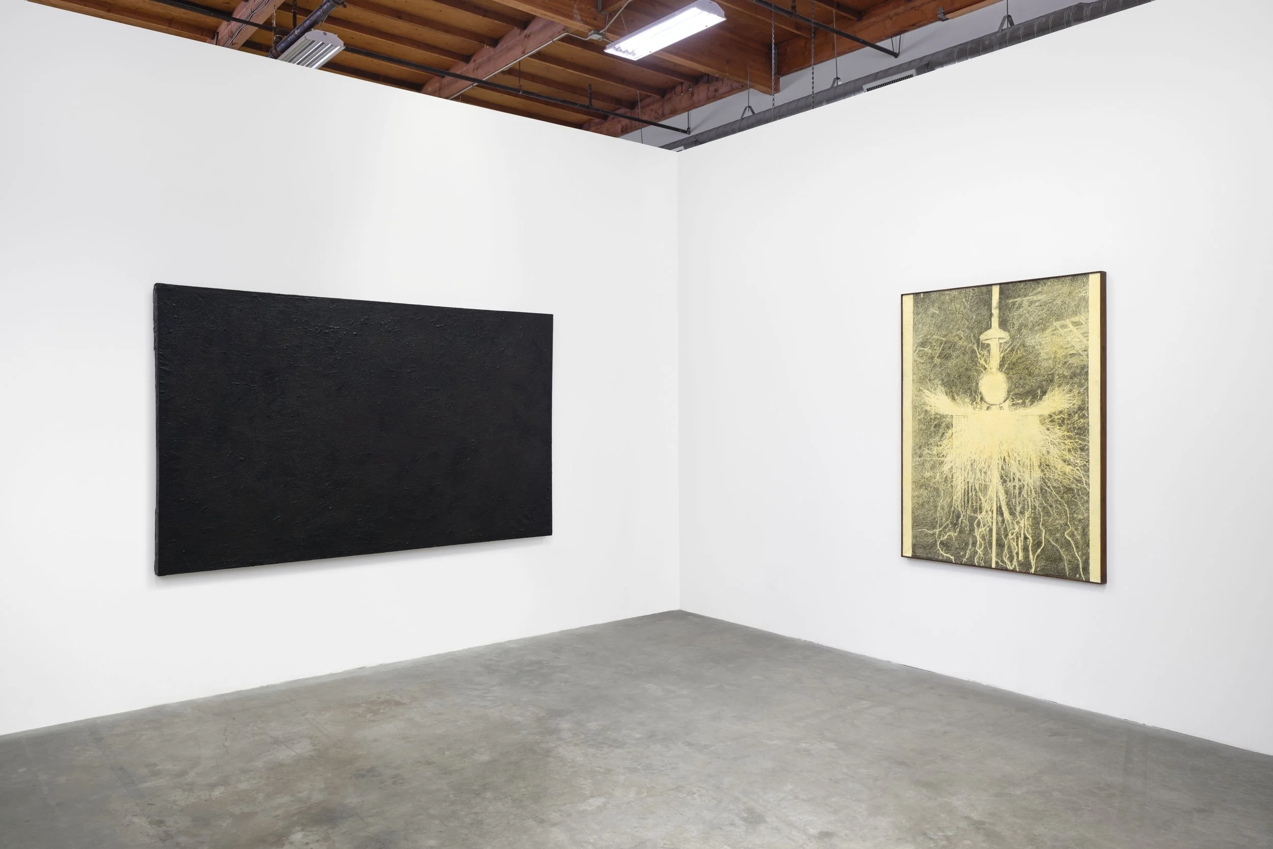  Wally Hedrick: SEX POLITICS RELIGION Installation view at The Box 2026  Photo: Paul Salveson 