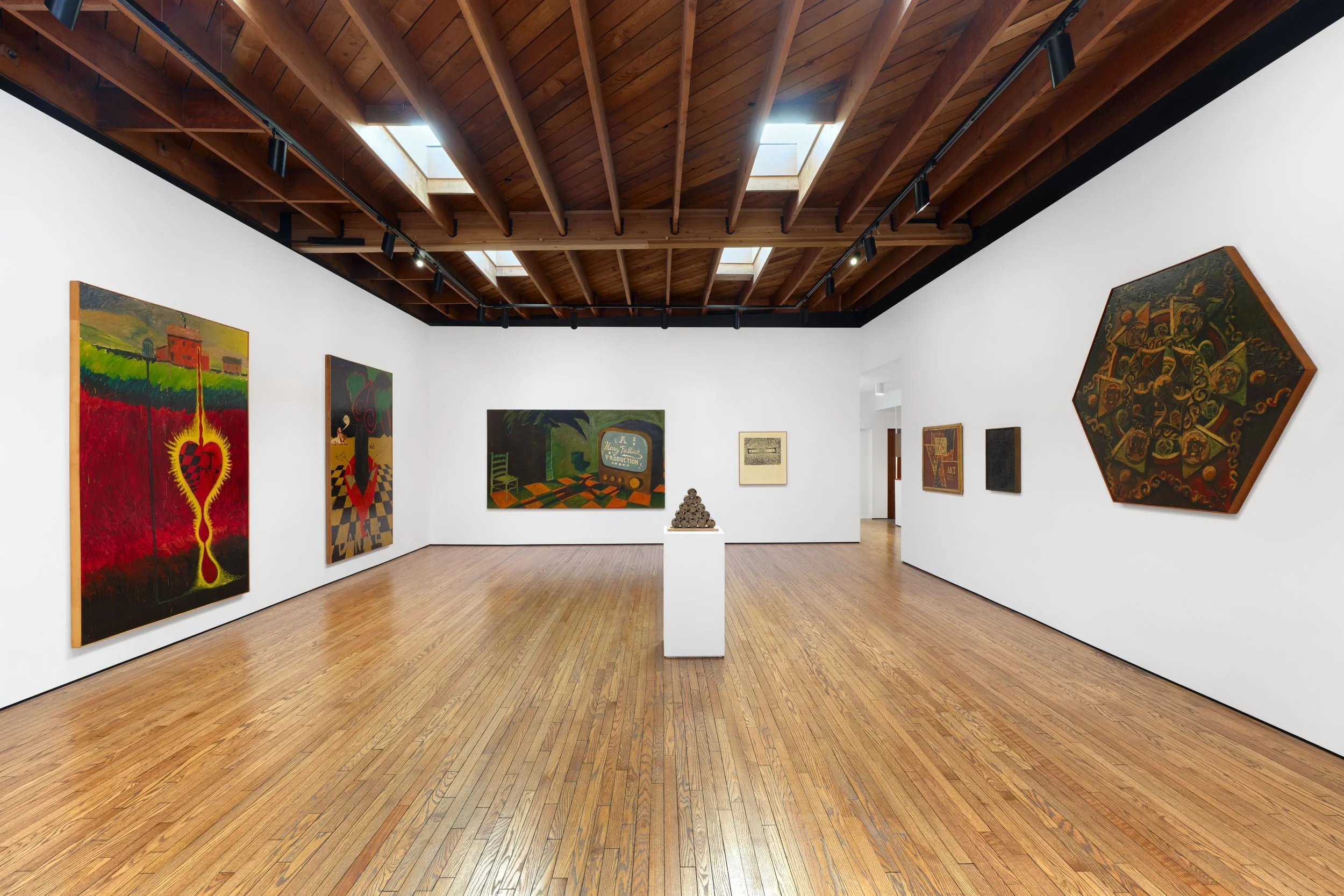  Wally Hedrick: SEX POLITICS RELIGION Installation view at Parker Gallery 2026  Photo: Paul Salveson 