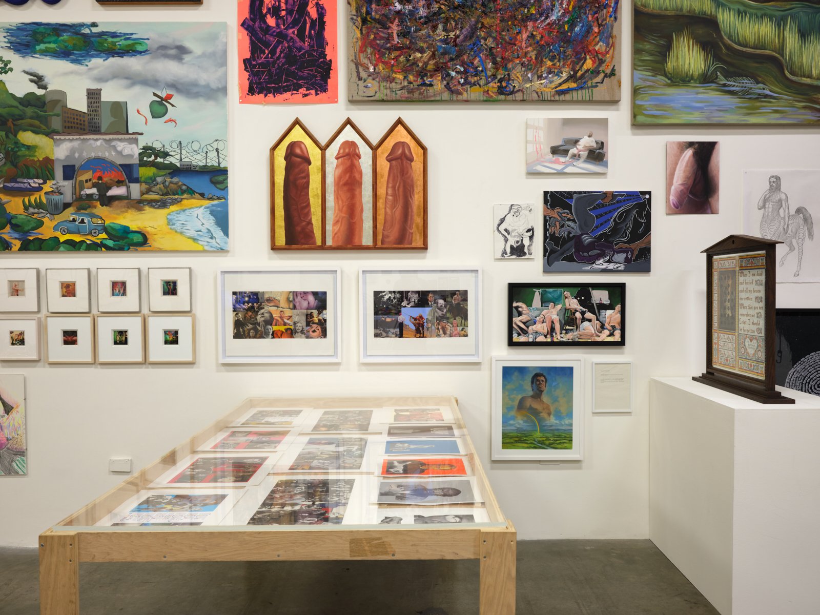  Installation view of  Phallus :: Fascinum :: Fascism , 2025. Courtesy of the artists and The Box LA. Photo: Fredrik Nilsen 