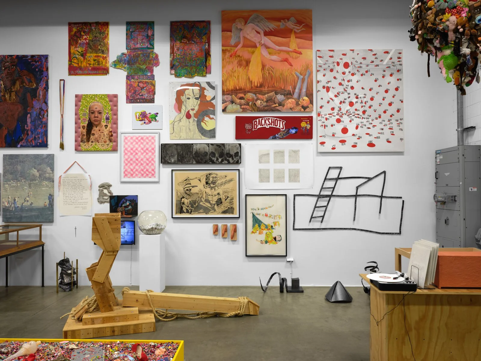  Installation view of  Phallus :: Fascinum :: Fascism , 2025. Courtesy of the artists and The Box LA. Photo: Fredrik Nilsen 