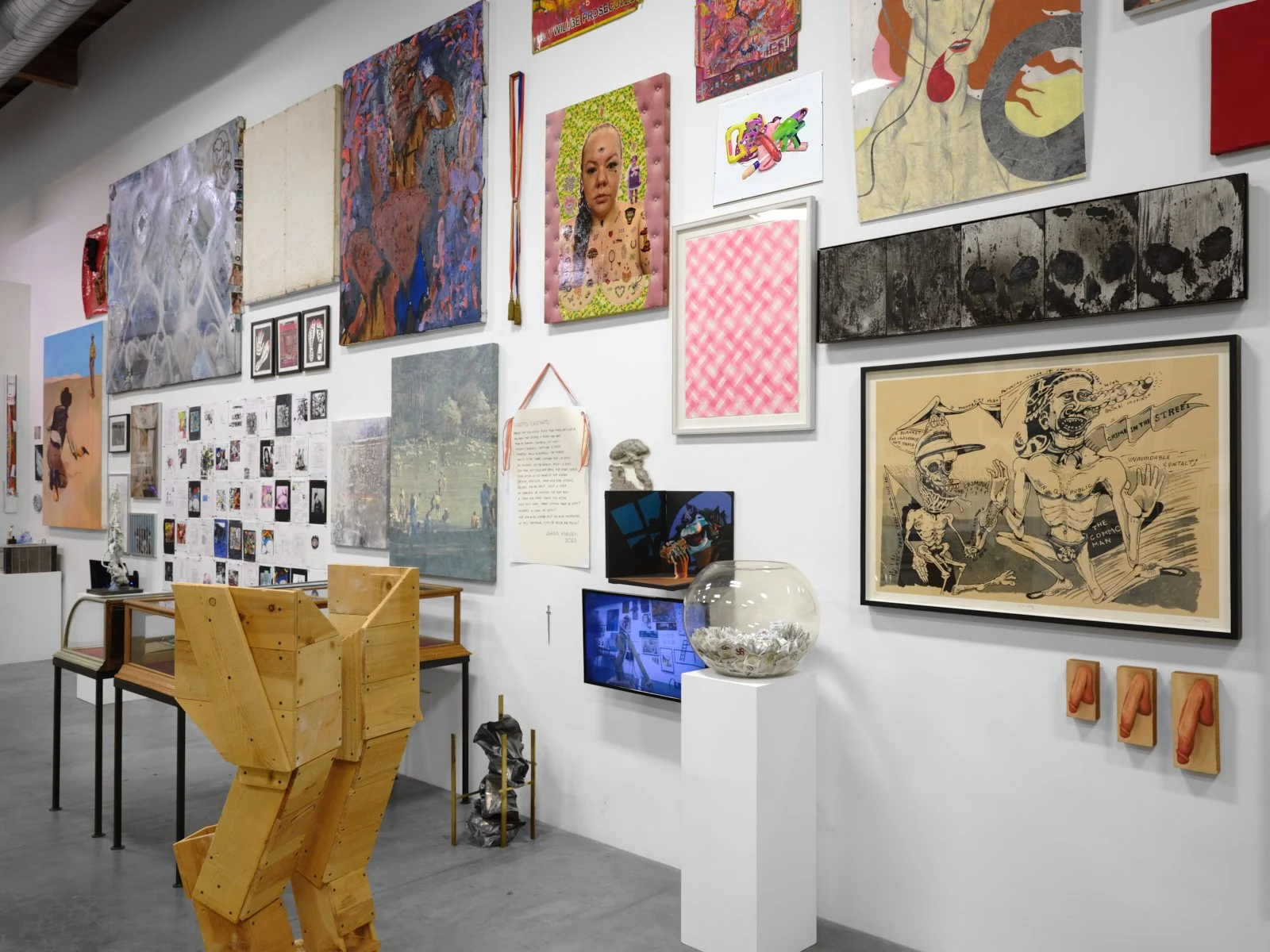  Installation view of  Phallus :: Fascinum :: Fascism , 2025. Courtesy of the artists and The Box LA. Photo: Fredrik Nilsen 