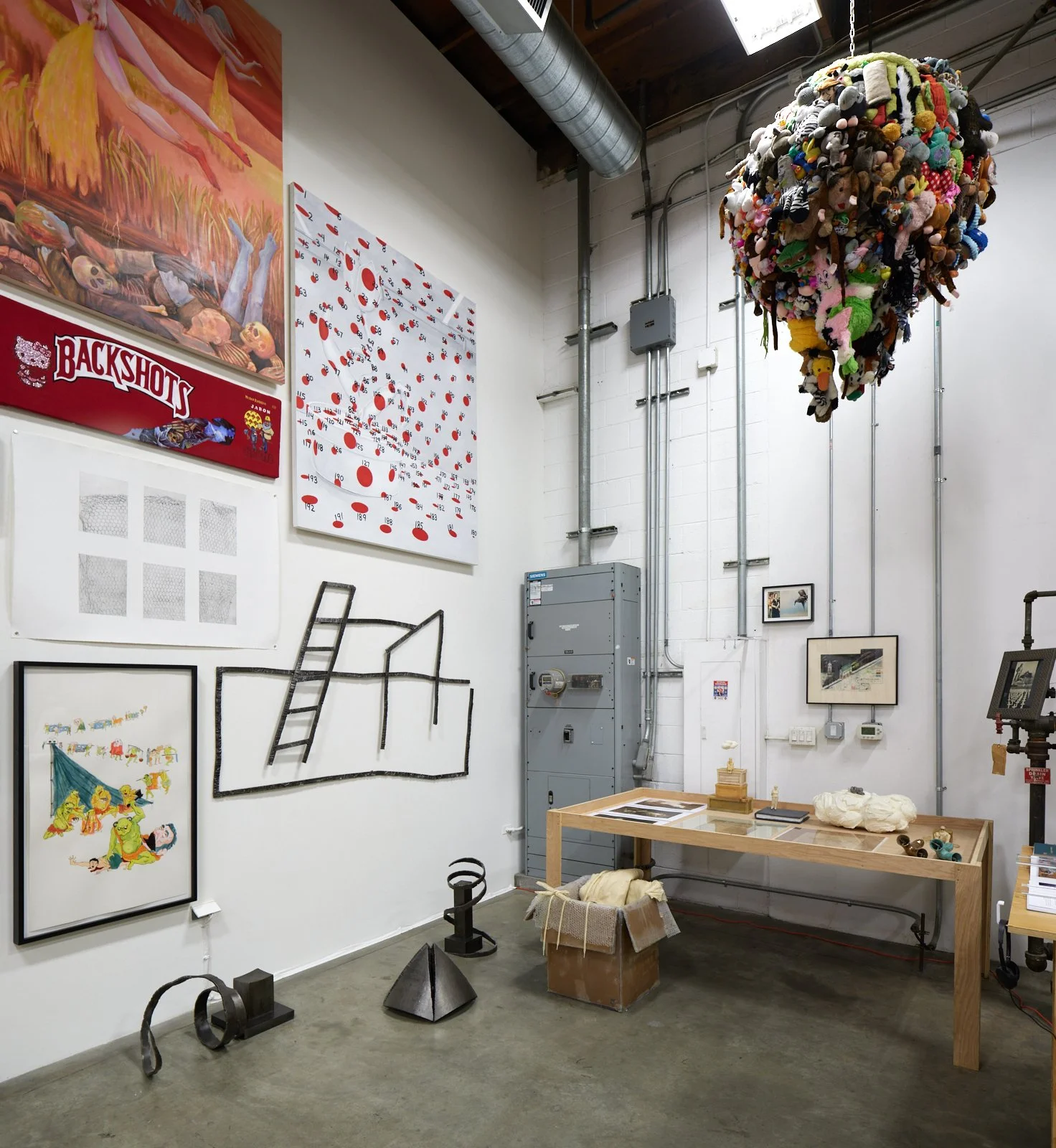  Installation view of  Phallus :: Fascinum :: Fascism , 2025. Courtesy of the artists and The Box LA. Photo: Fredrik Nilsen 