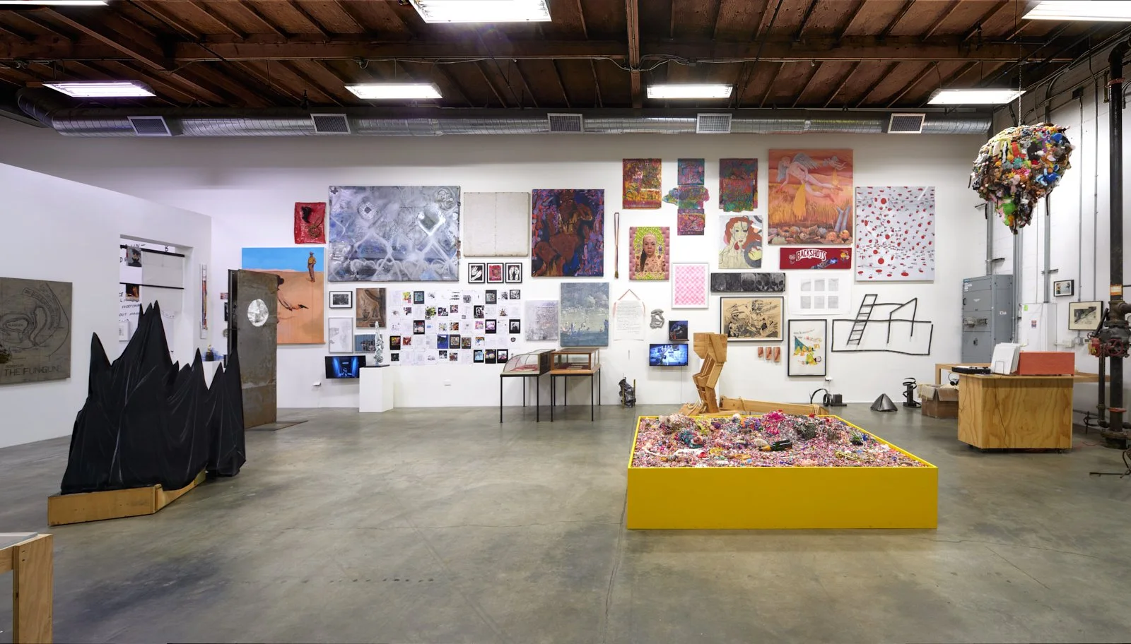  Installation view of  Phallus :: Fascinum :: Fascism , 2025. Courtesy of the artists and The Box LA. Photo: Fredrik Nilsen 