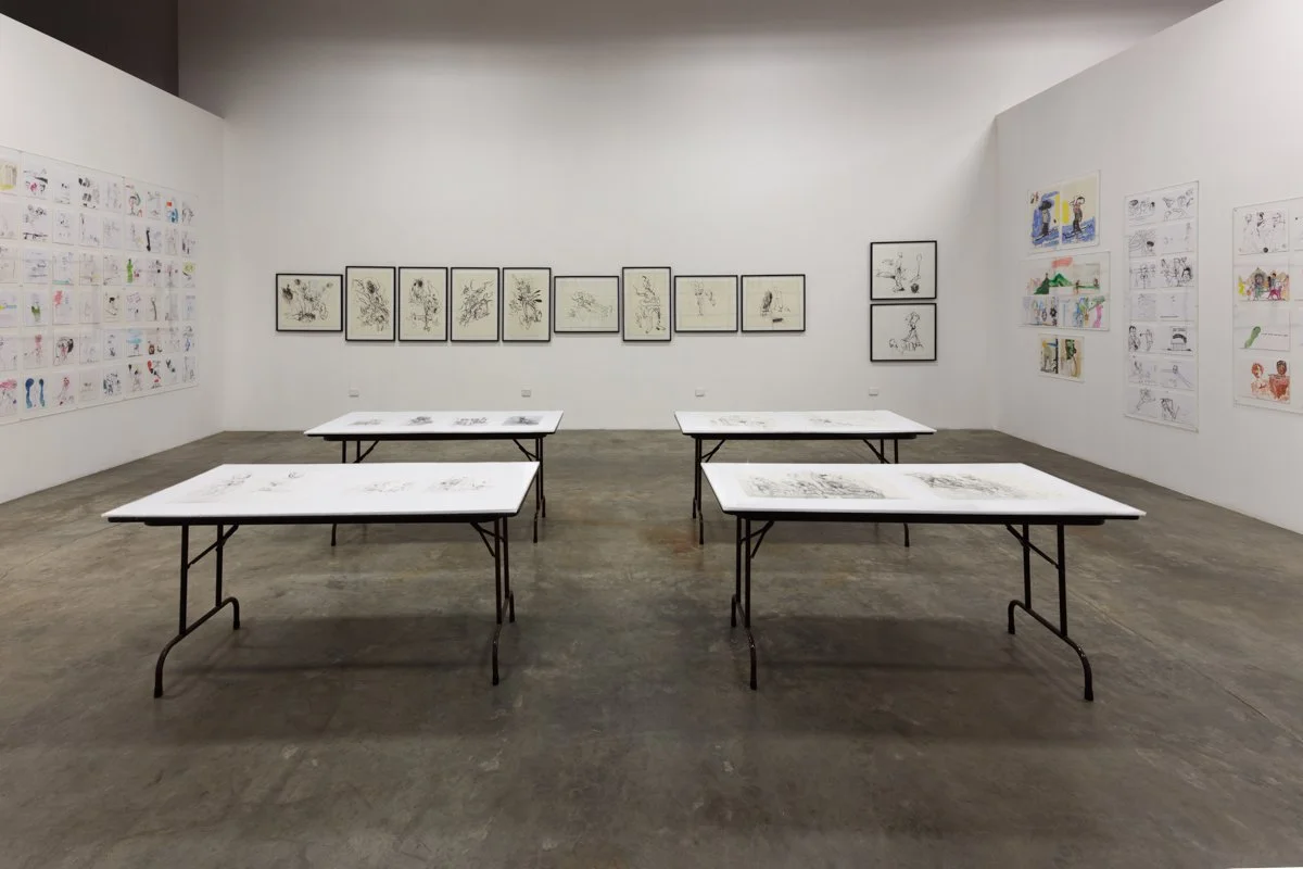   Men in LA: Three Generations of Drawings  Installation View The Box, 2014  Photo: Fredrik Nilsen 