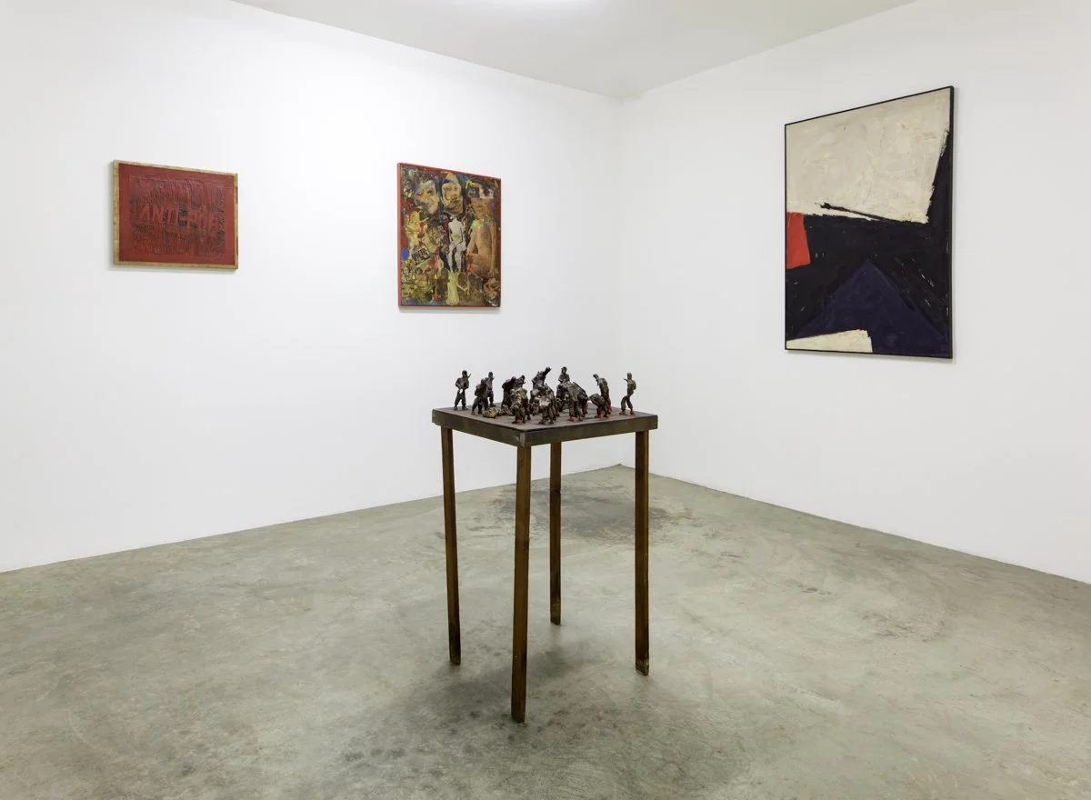   The Three Prophets: Stanley Fisher, Sam Goodman, Boris Lurie  Installation View The Box, 2013  Photo by Fredrik Nilsen 