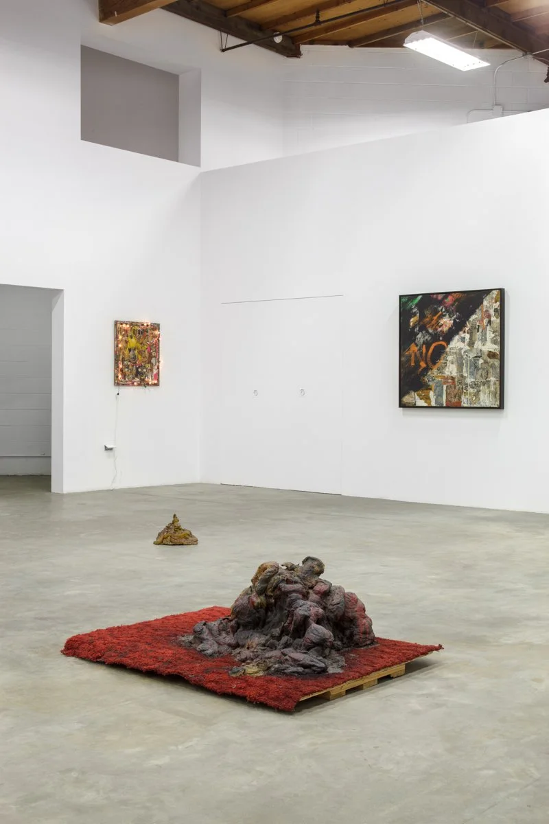   The Three Prophets: Stanley Fisher, Sam Goodman, Boris Lurie  Installation View The Box, 2013  Photo by Fredrik Nilsen 