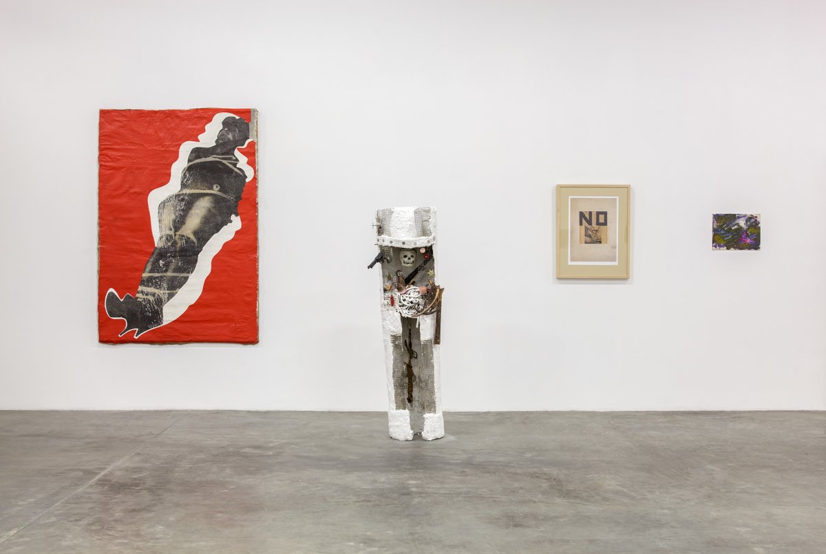   The Three Prophets: Stanley Fisher, Sam Goodman, Boris Lurie  Installation View The Box, 2013  Photo by Fredrik Nilsen 