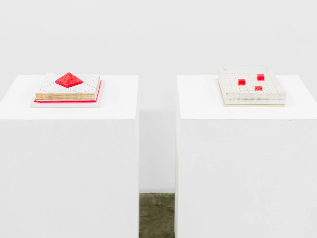  Barbara T Smith  Pyramid and Memo Pad Xerox sculptures  Installation View  Photo: Fredrik Nilsen 