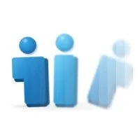 Blue 3D letter 'i' with a circular dot on top, with reflections on a white background.