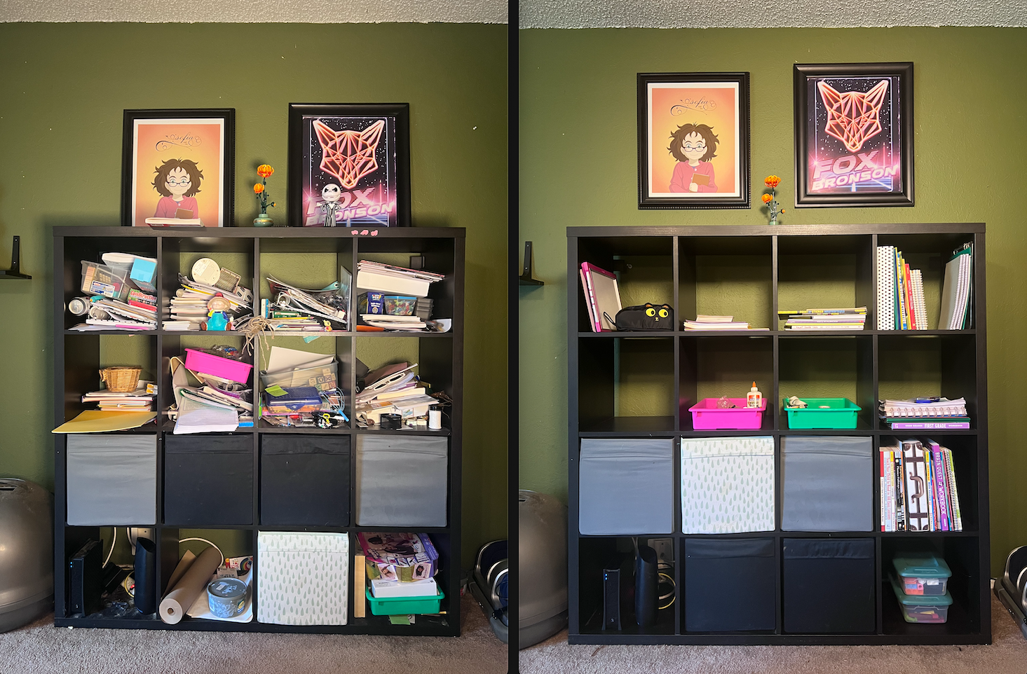 Kallax Shelves Decluttered
