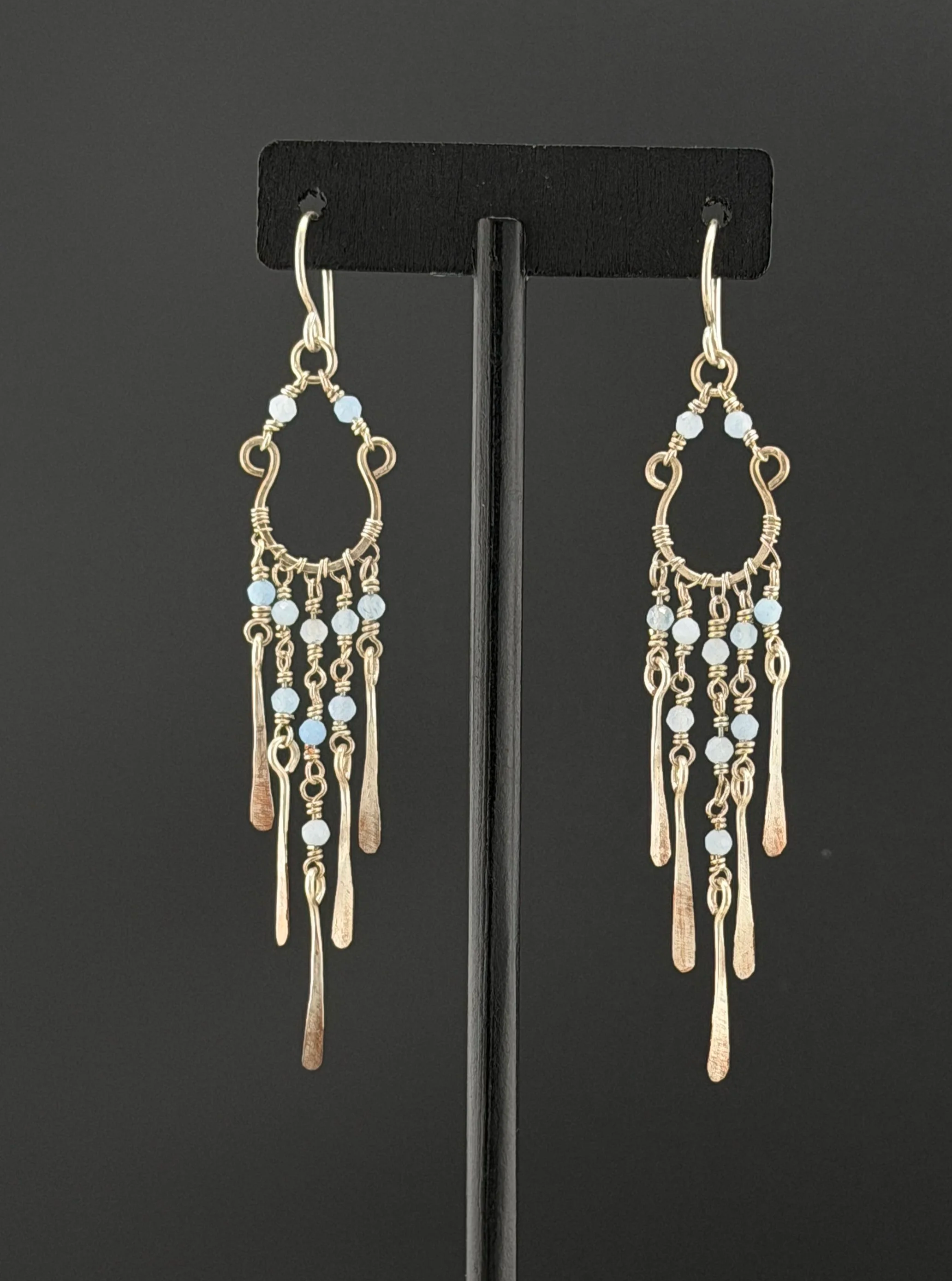 Pale Blue Chandelier Earrings