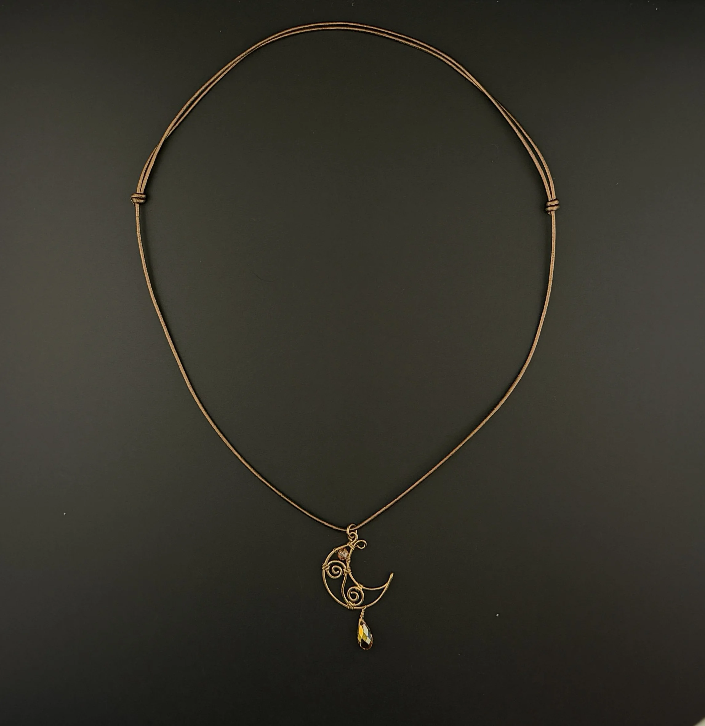Brass Crescent Moon Necklace