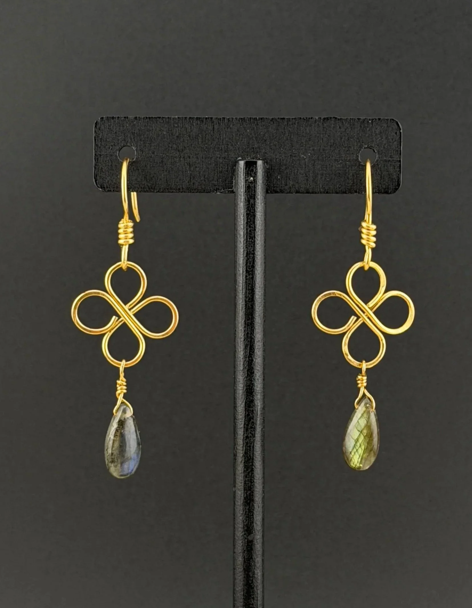 Labradorite 4-Clover Earrings