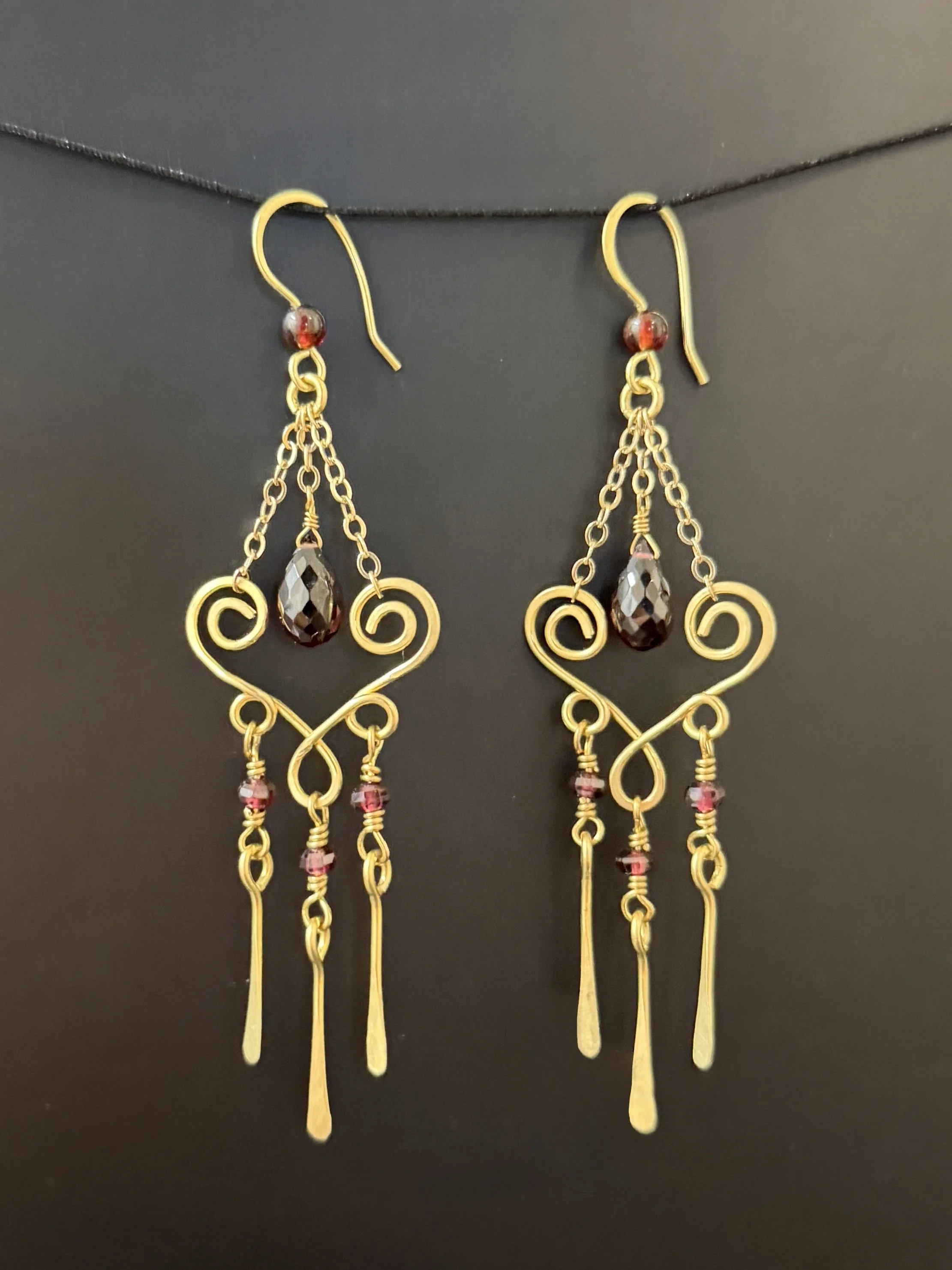 Ornate Garnet Earrings