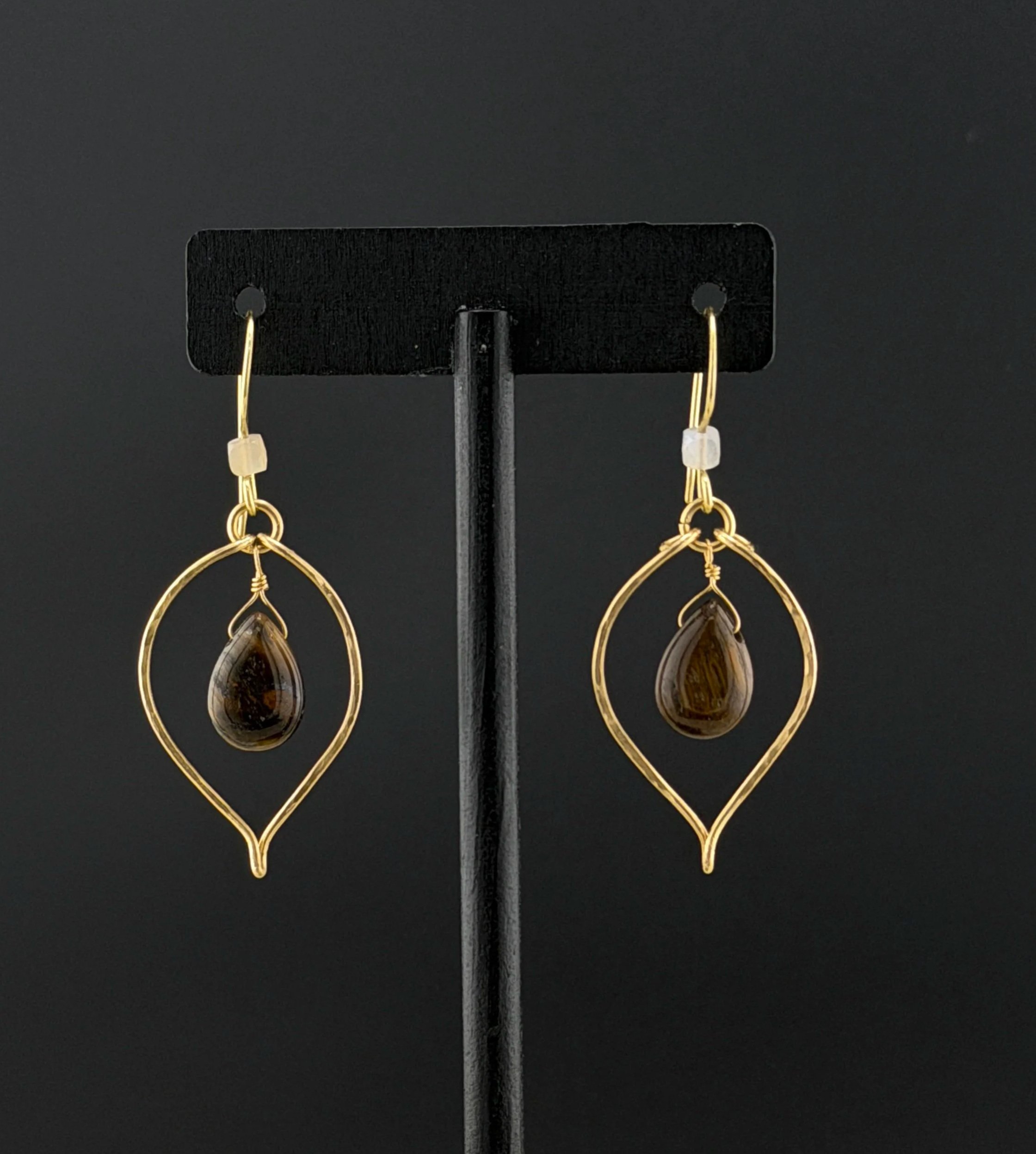Tiger Eye Teardrop Dangle Earrings