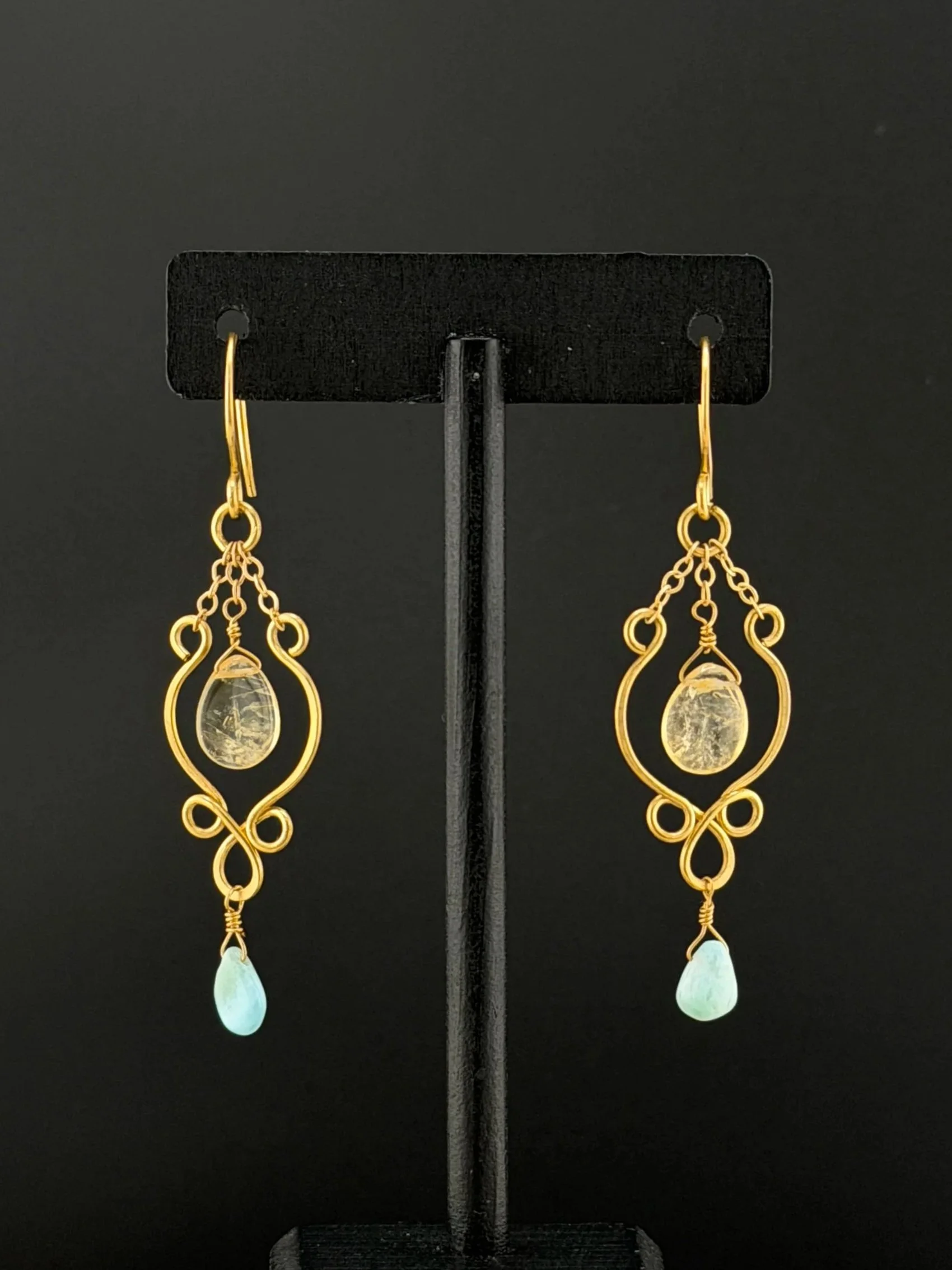 Golden Vine Drop Earrings