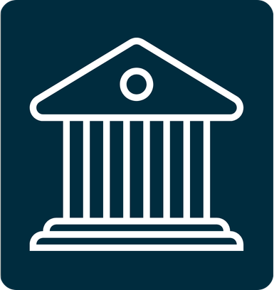 Icon of a courthouse with columns and a triangular pediment.