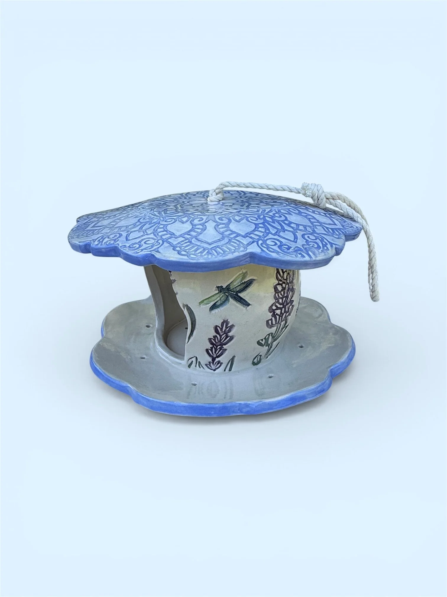 Pottery Bird Feeder - Multicolor  ($75)