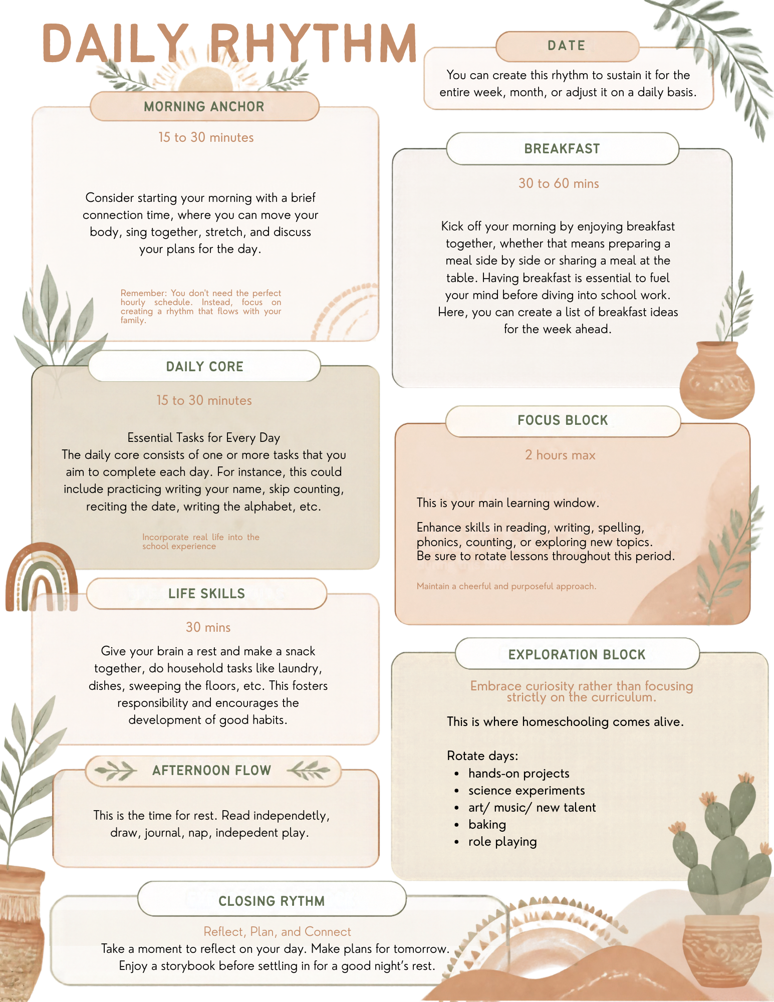Daily Rhythm Planner