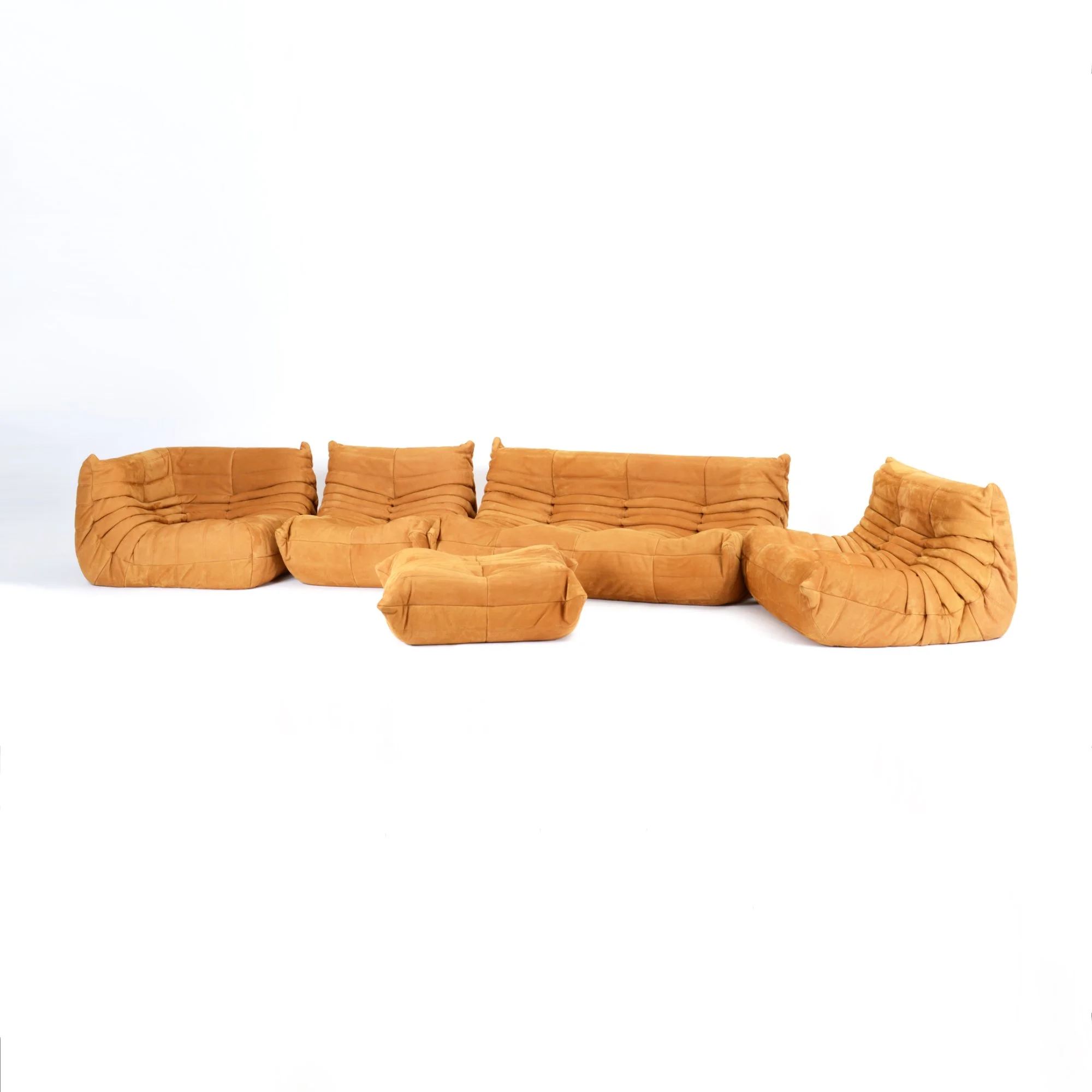 Authentic Togo Sofa 5-Piece Set – Cognac Nubuck